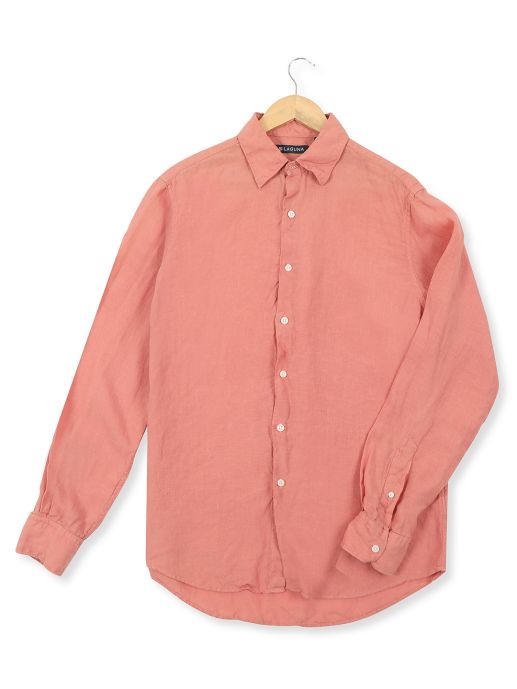 Paprika red gd full sleeve linen shirt